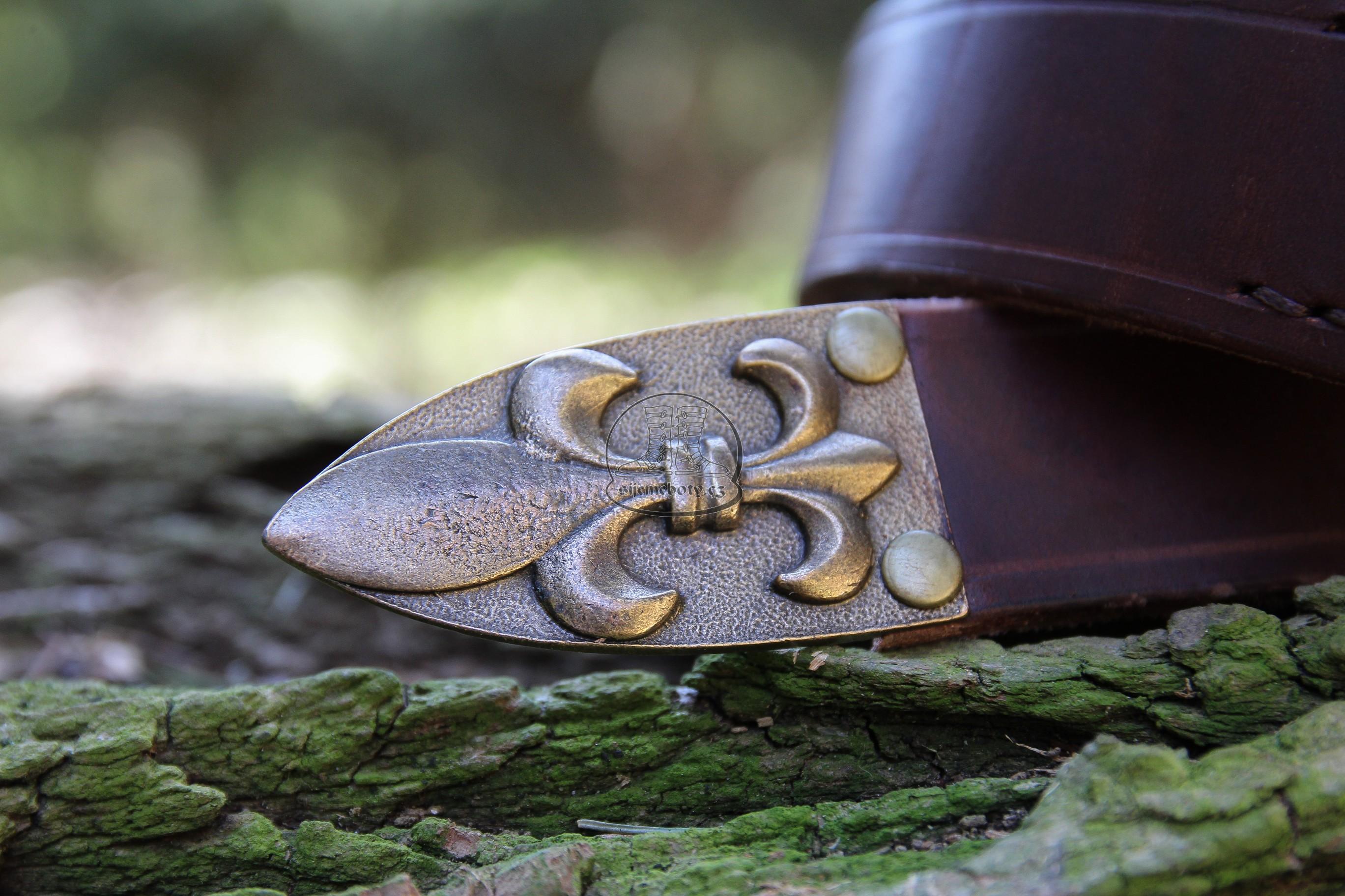 Kožený pásek Fleur de lis